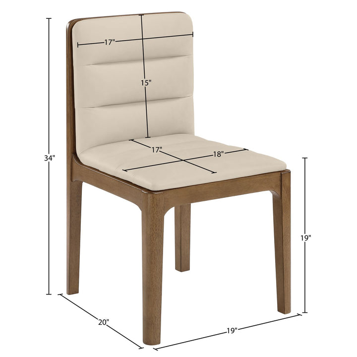 Ellis Cane And Vegan Leather Upholstered Dining Chair — Beige / Brown