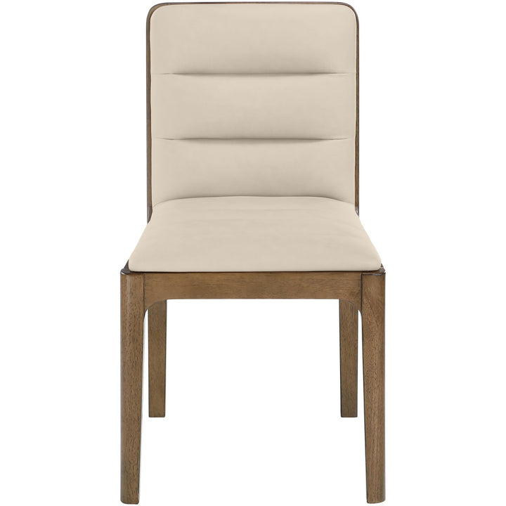 Ellis Cane And Vegan Leather Upholstered Dining Chair — Beige / Brown