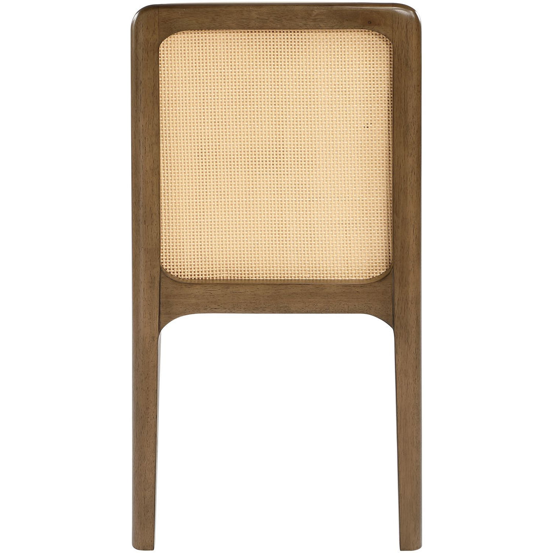 Ellis Cane And Vegan Leather Upholstered Dining Chair — Beige / Brown