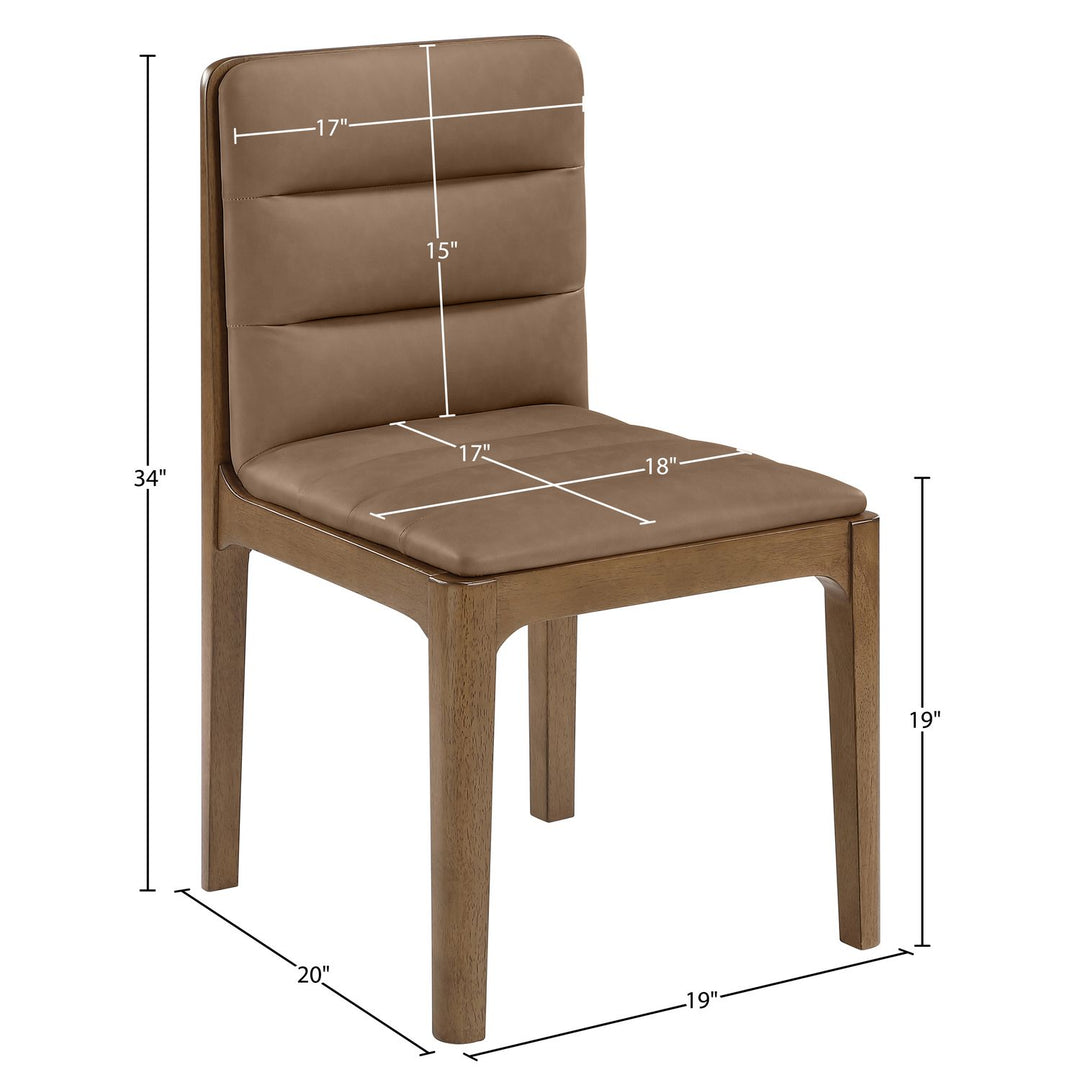 Ellis Cane And Vegan Leather Upholstered Dining Chair — Brown / Brown
