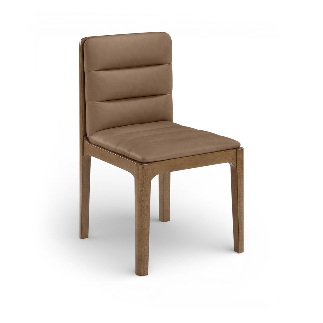 Ellis Cane And Vegan Leather Upholstered Dining Chair — Brown / Brown