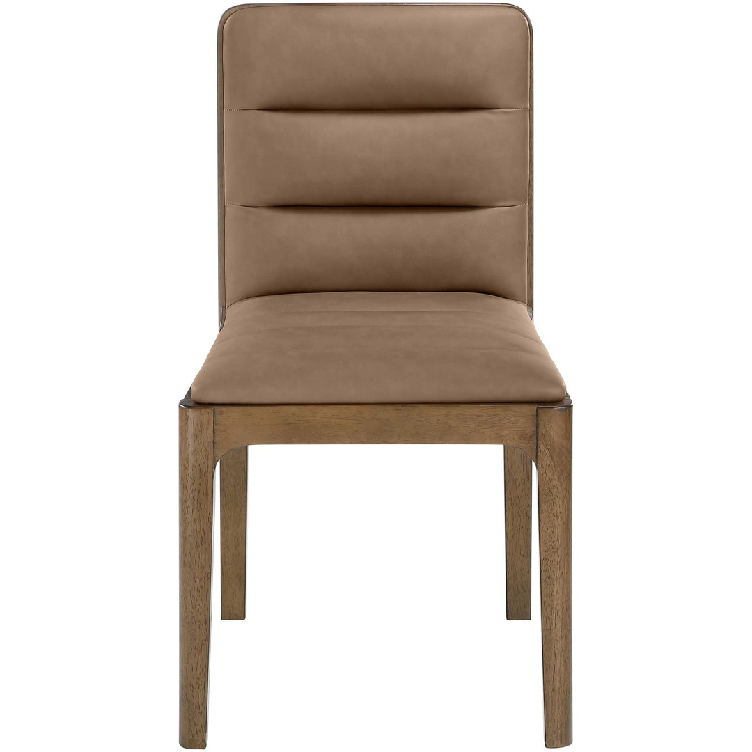 Ellis Cane And Vegan Leather Upholstered Dining Chair — Brown / Brown