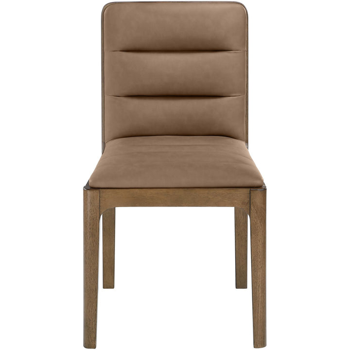 Ellis Cane And Vegan Leather Upholstered Dining Chair — Brown / Brown
