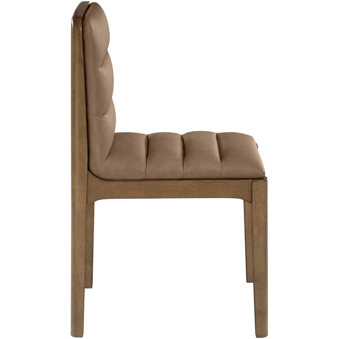 Ellis Cane And Vegan Leather Upholstered Dining Chair — Brown / Brown