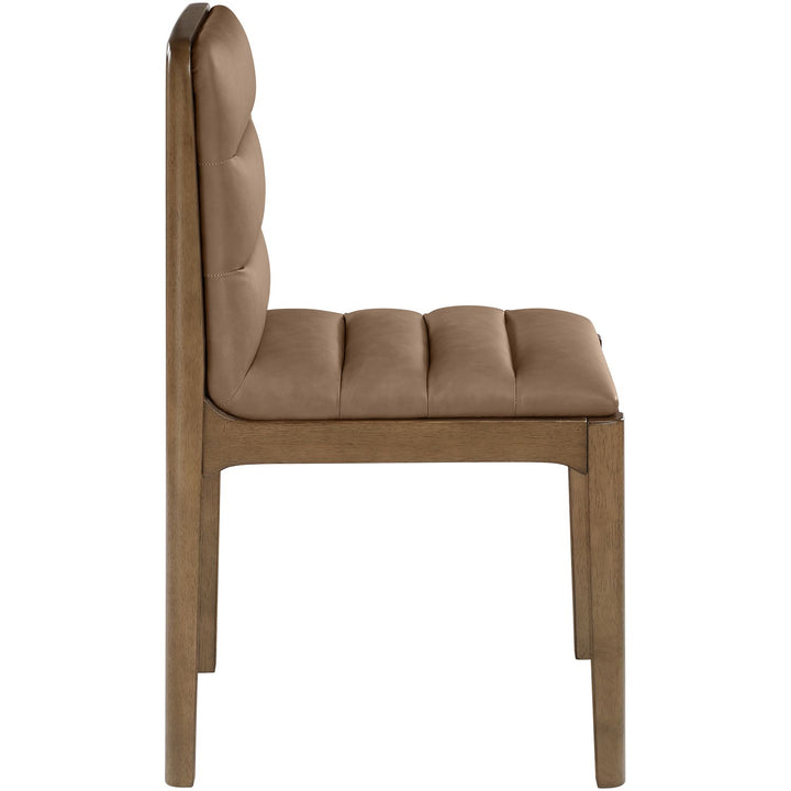 Ellis Cane And Vegan Leather Upholstered Dining Chair — Brown / Brown