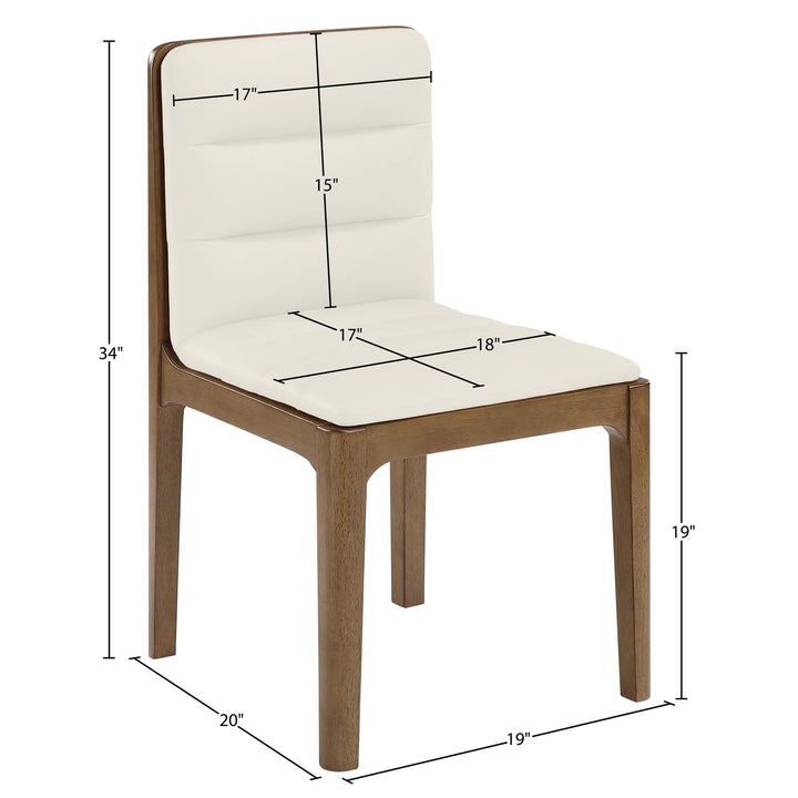 Ellis Cane And Vegan Leather Upholstered Dining Chair — Cream / Brown