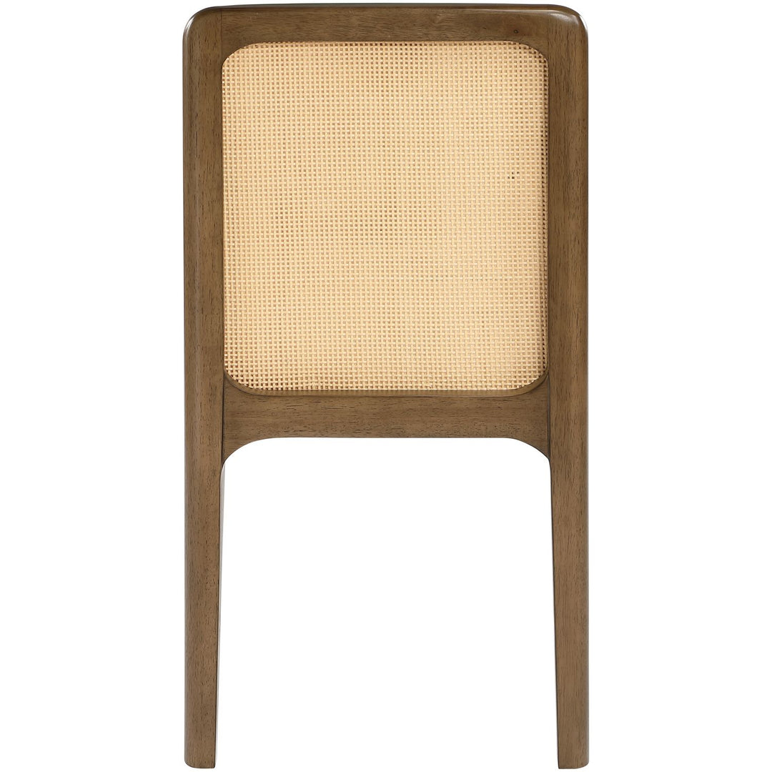 Ellis Cane And Vegan Leather Upholstered Dining Chair — Green / Brown