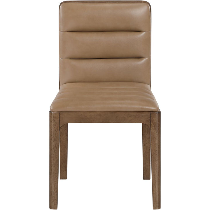 Ellis Cane And Vegan Leather Upholstered Dining Chair — Tan / Brown