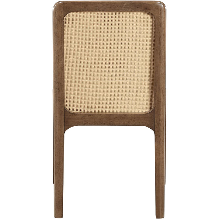 Ellis Cane And Vegan Leather Upholstered Dining Chair — Tan / Brown