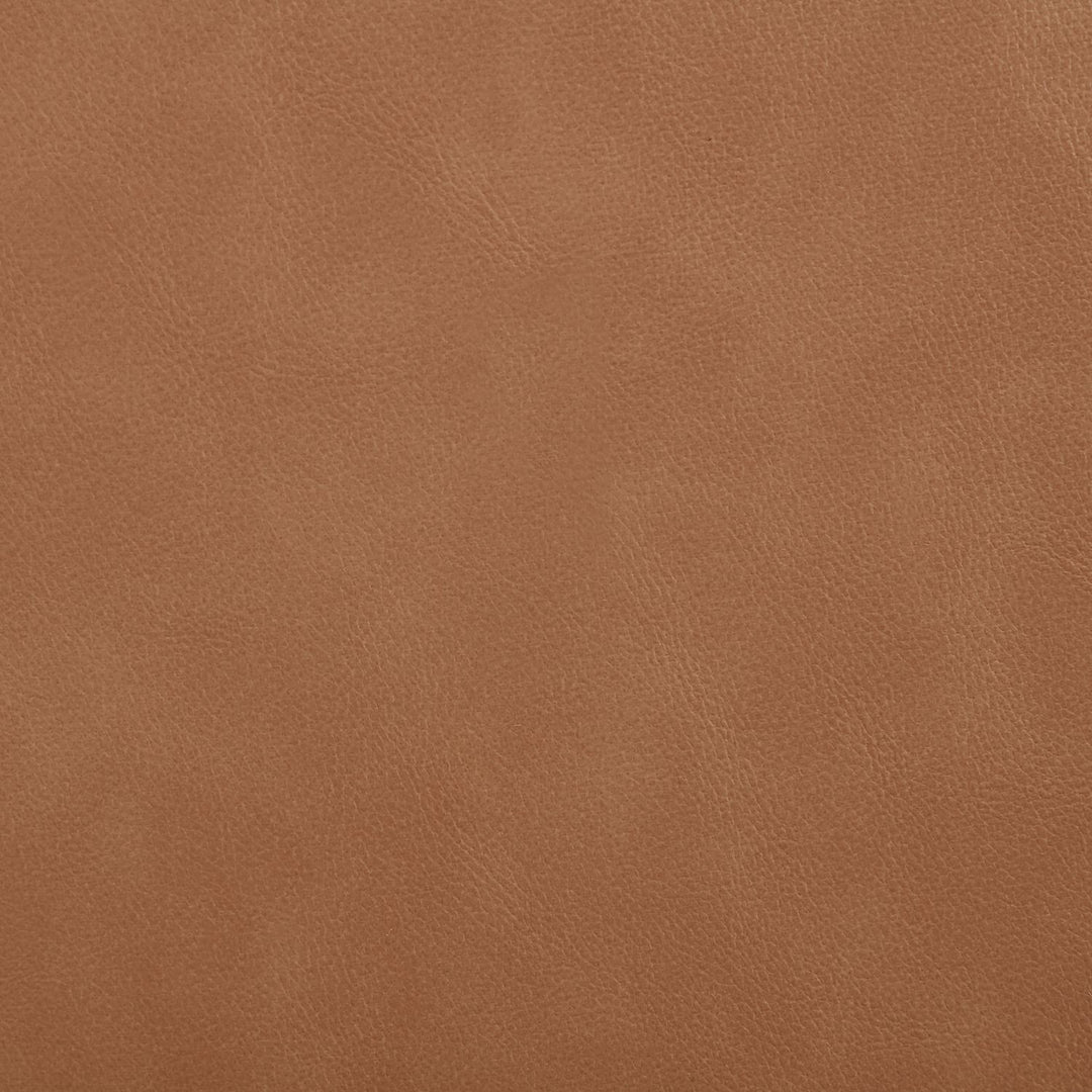 Ellis Cane And Vegan Leather Upholstered Counter Stool — Cognac / Natural