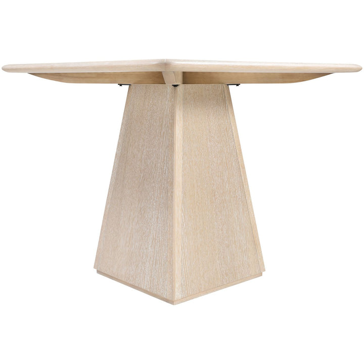 Atrium Glass And Cane Top With Solid Wood Base Dining / Game Table — Natural