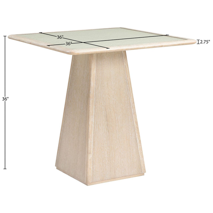 Atrium Glass And Cane Top With Solid Wood Base Counter Height Table — Natural