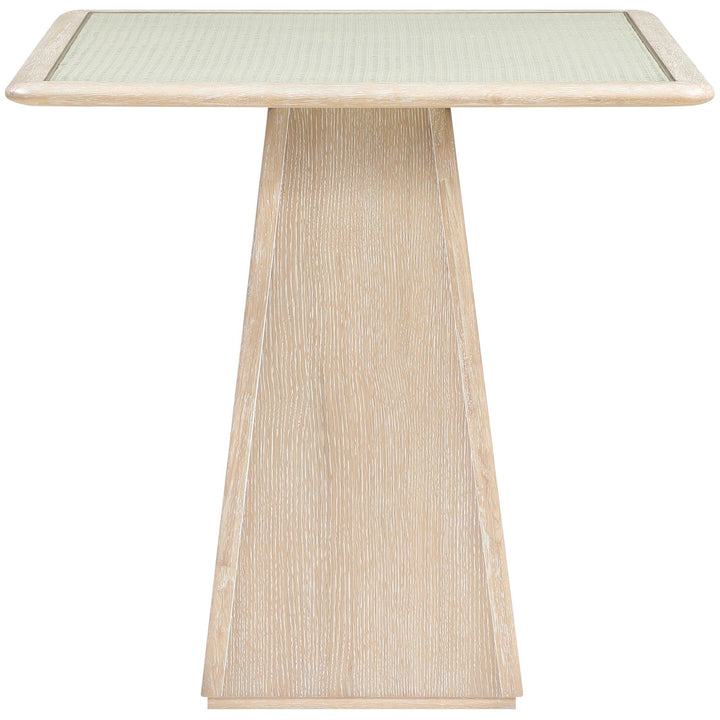 Atrium Glass And Cane Top With Solid Wood Base Counter Height Table — Natural