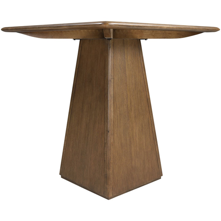 Atrium Glass And Cane Top With Solid Wood Base Counter Height Table — Brown