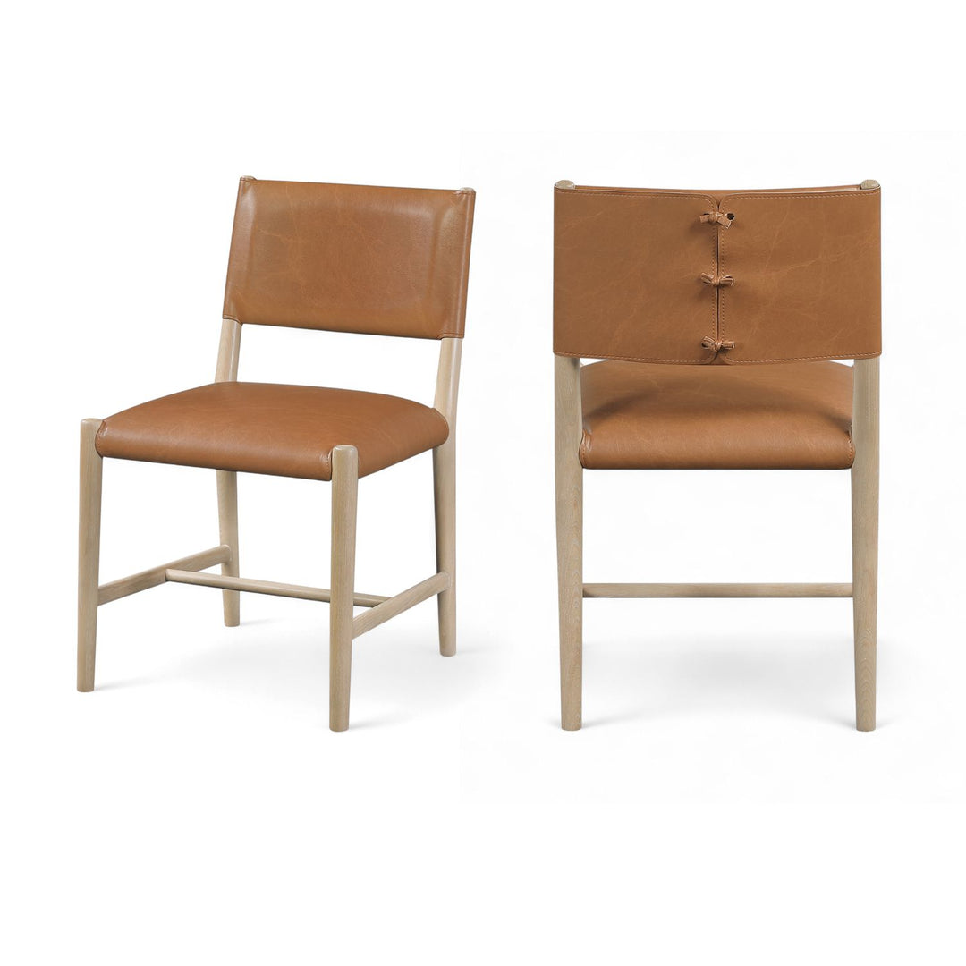 Andie Cognac Vegan Leather Upholstered Dining Chair