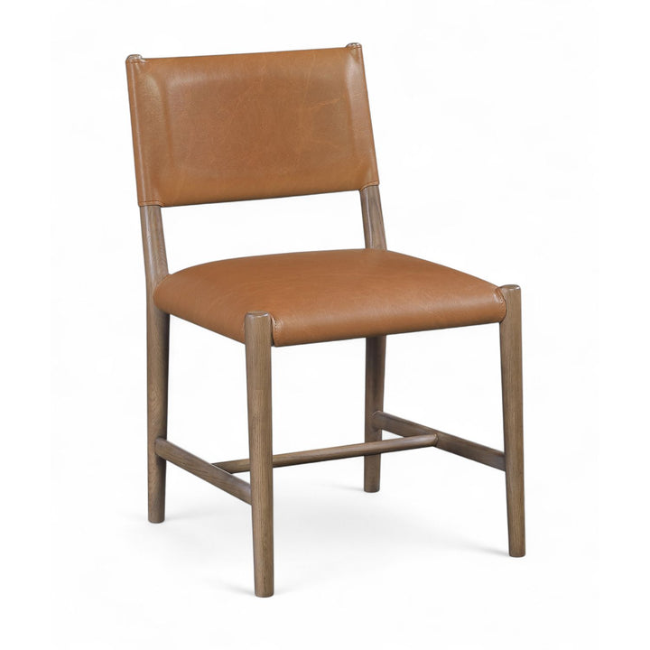 Andie Vegan Leather Upholstered Dining Chair — Cognac / Stained Brown
