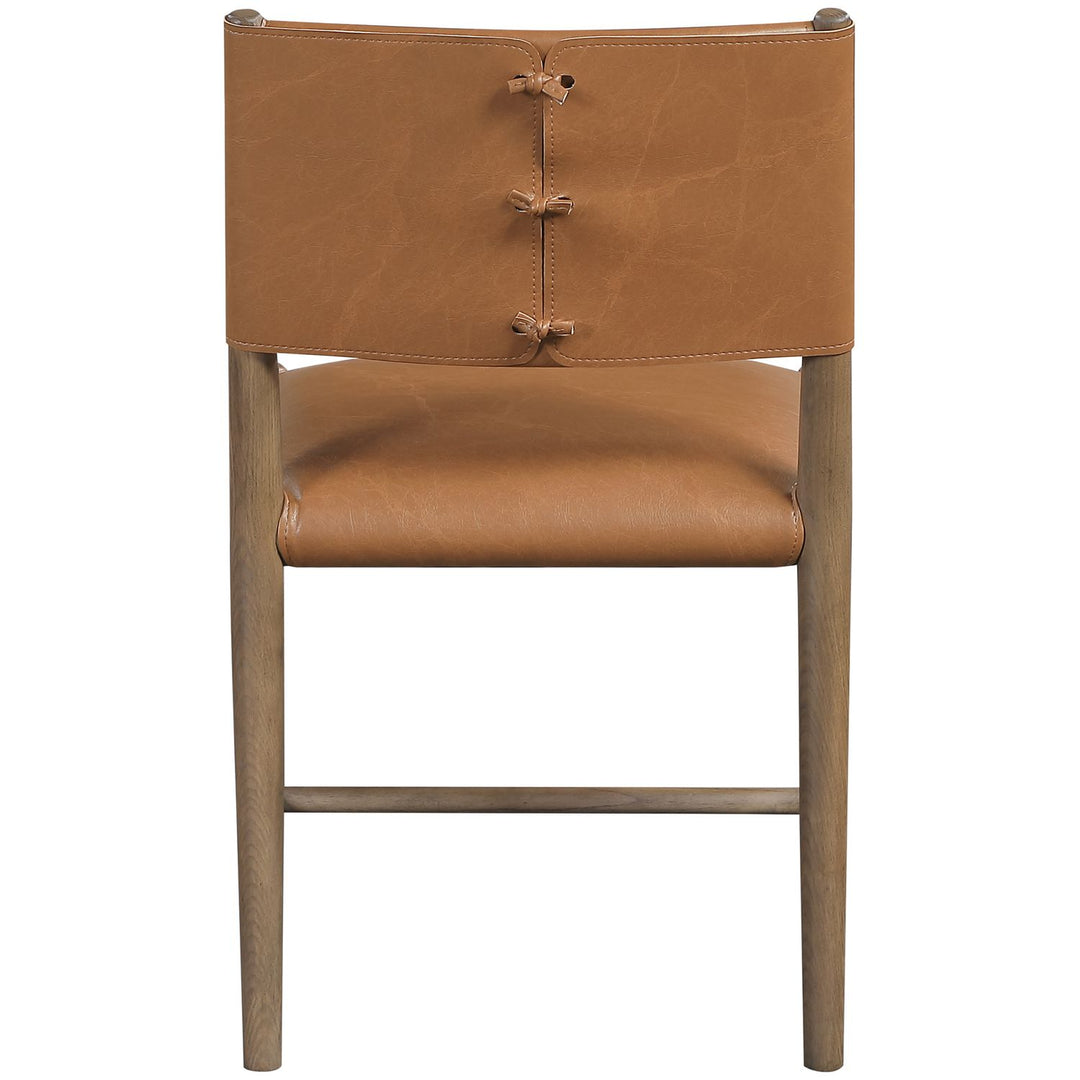 Andie Vegan Leather Upholstered Dining Chair — Cognac / Stained Brown