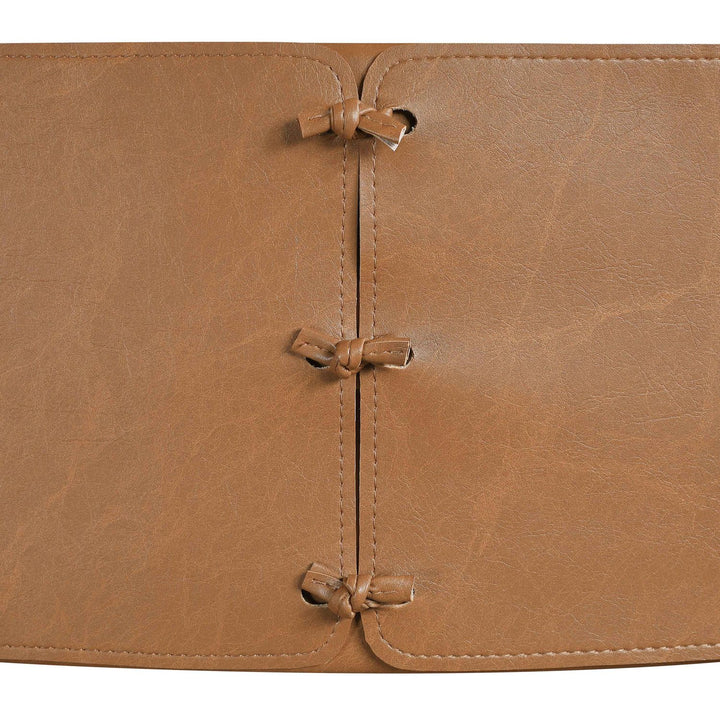 Andie Vegan Leather Upholstered Dining Chair — Cognac / Stained Brown