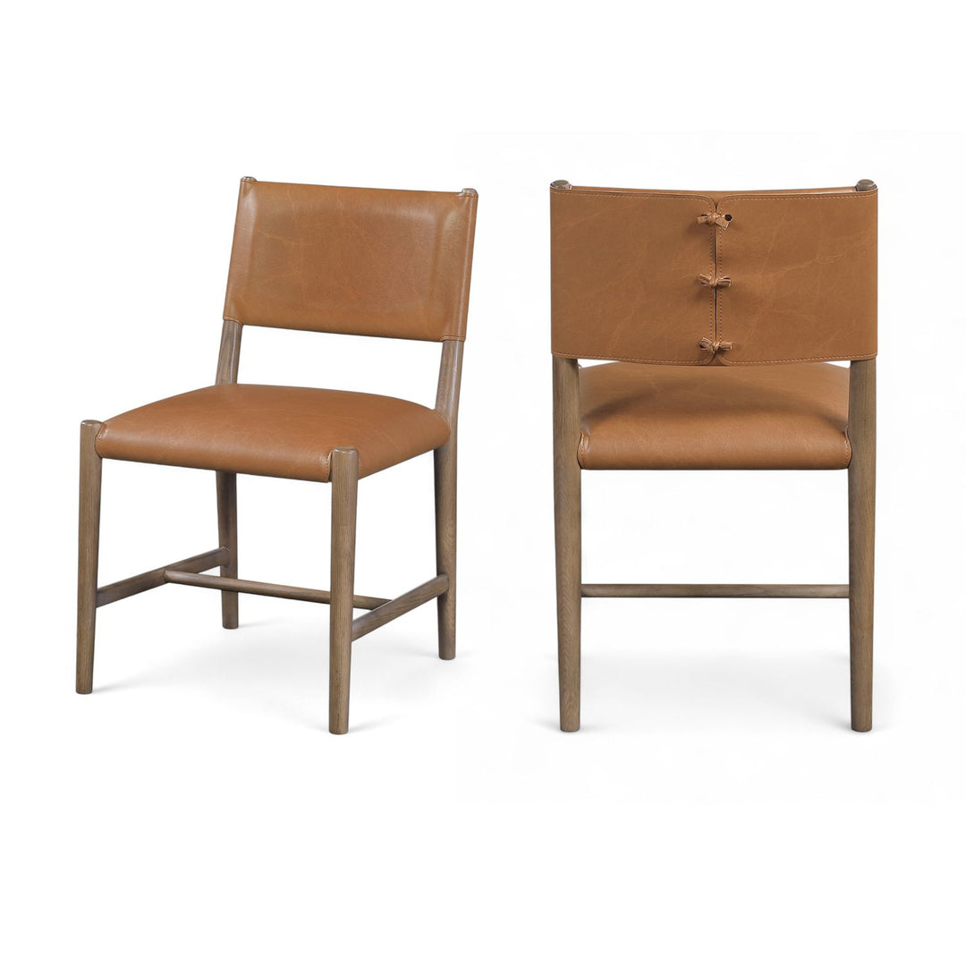 Andie Cognac Vegan Leather Upholstered Dining Chair