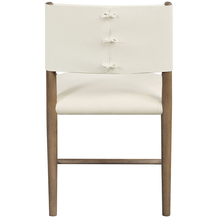 Andie Vegan Leather Upholstered Dining Chair — Cream / Stained Brown