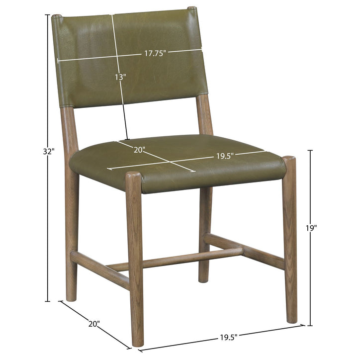 Andie Vegan Leather Upholstered Dining Chair — Olive / Stained Brown