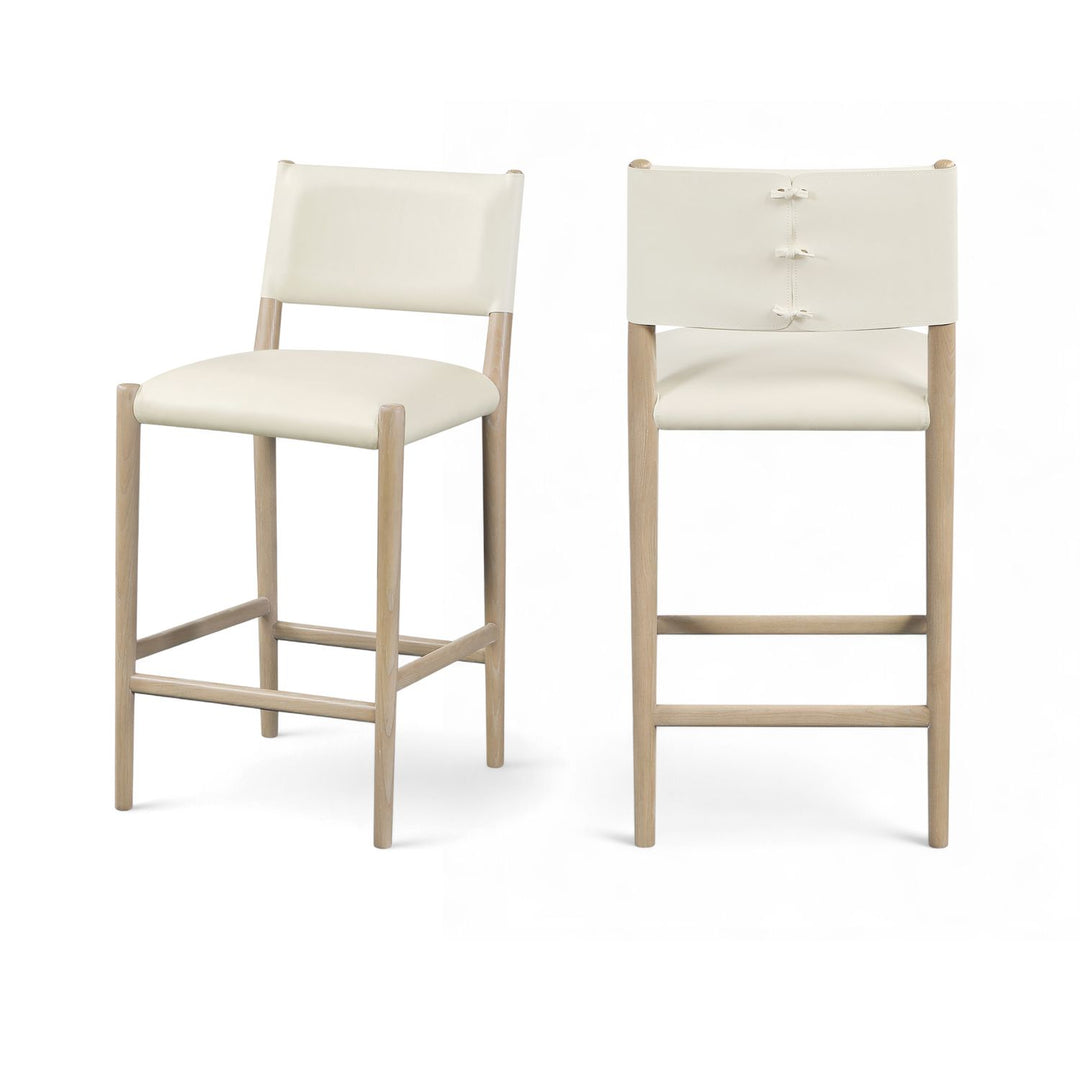 Andie Cream Vegan Leather Upholstered Counter Stool