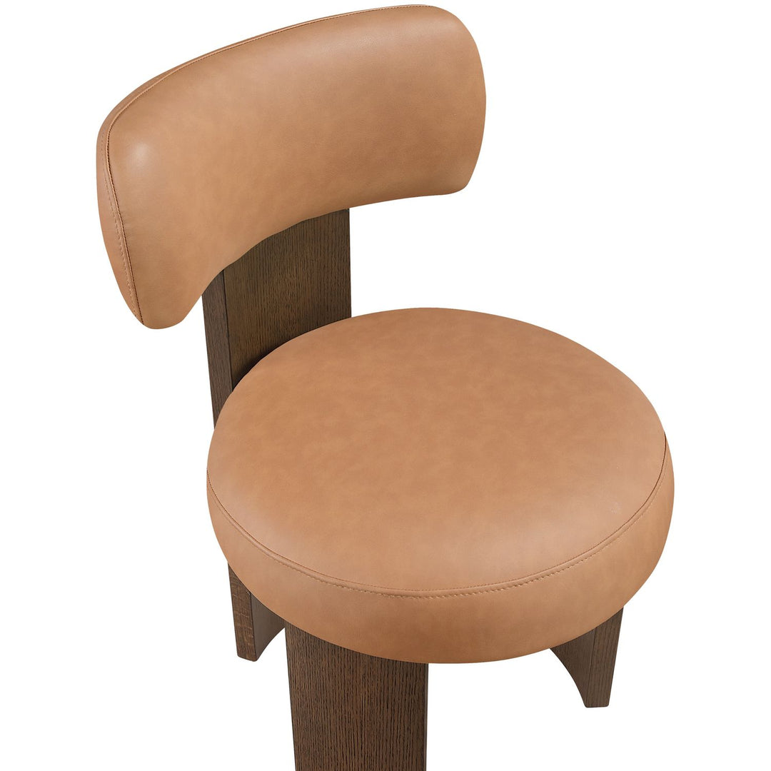 Atelier Vegan Leather Upholstered Dining Chair — Cognac / Painted Brown