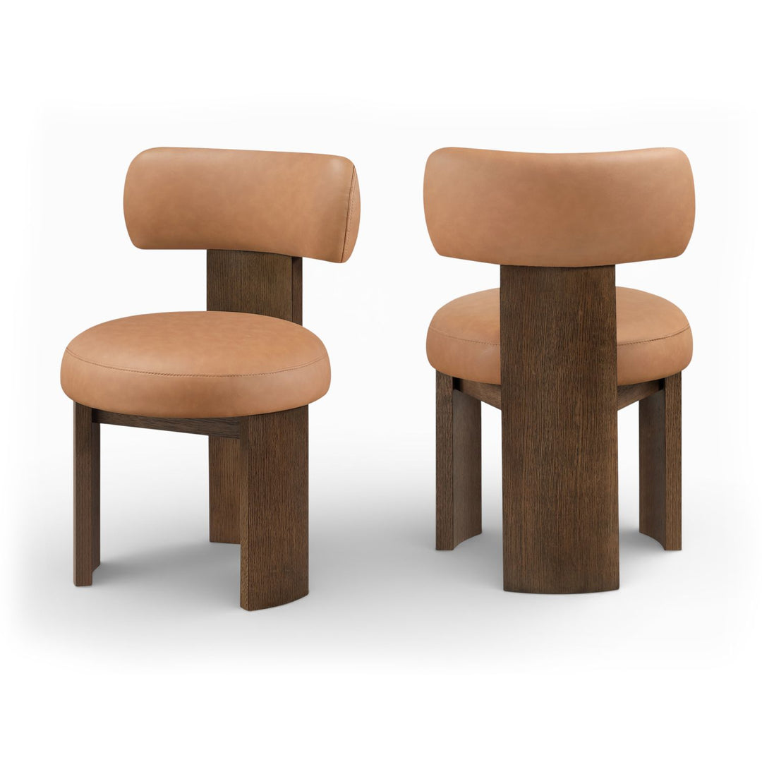 Atelier Cognac Vegan Leather Upholstered Dining Chair