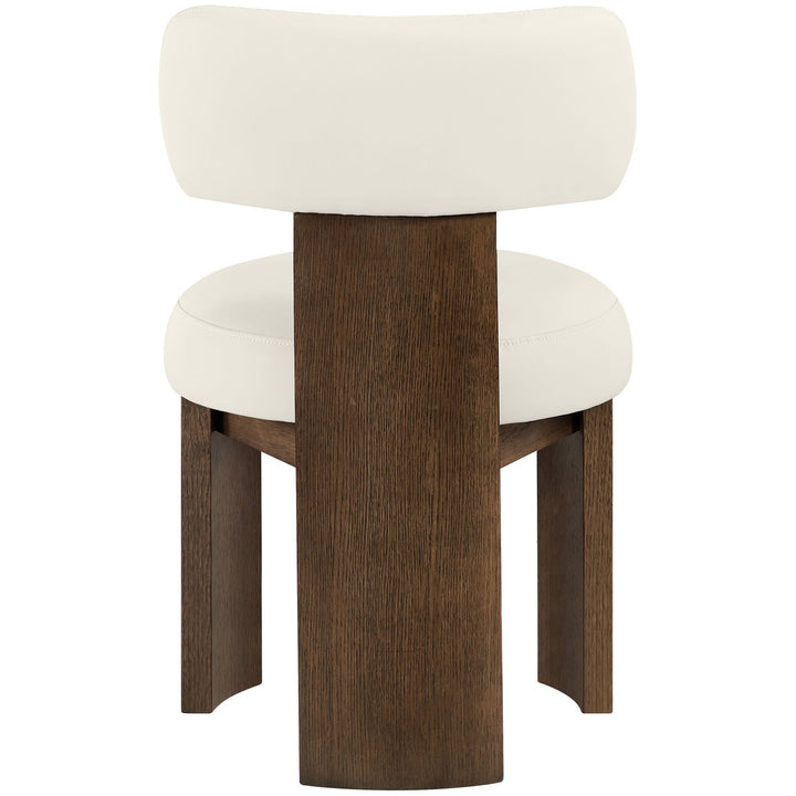 Atelier Vegan Leather Upholstered Dining Chair — Cream / Painted Brown