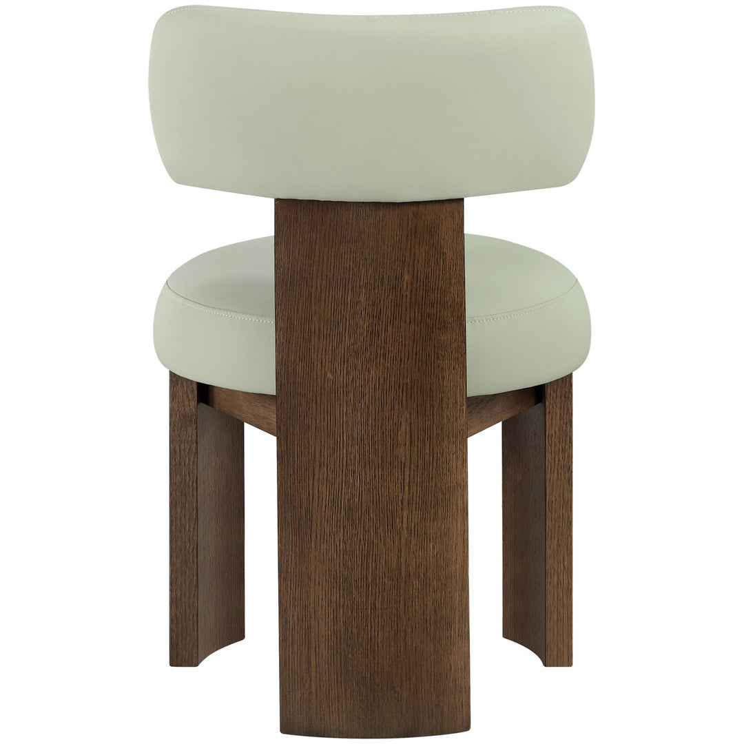 Atelier Vegan Leather Upholstered Dining Chair — Mint / Painted Brown