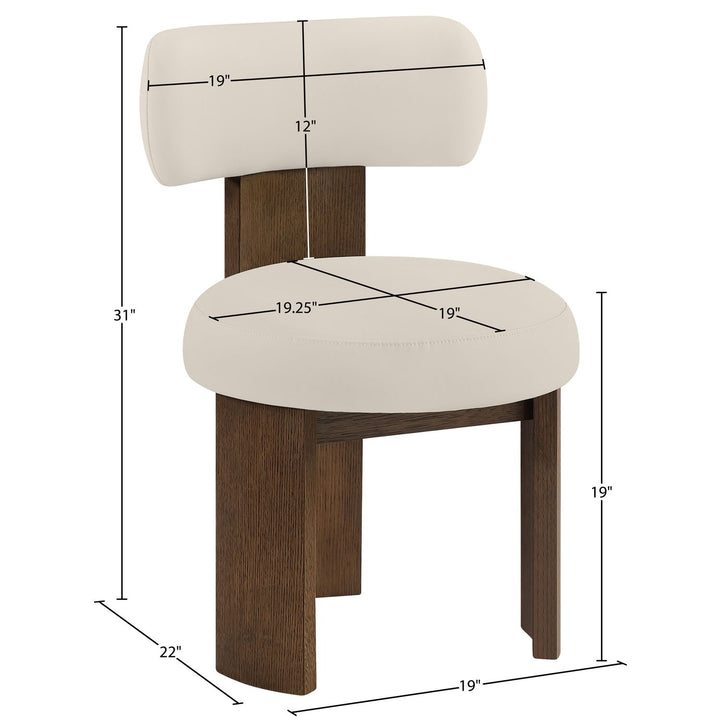 Atelier Vegan Leather Upholstered Dining Chair — Taupe / Painted Brown