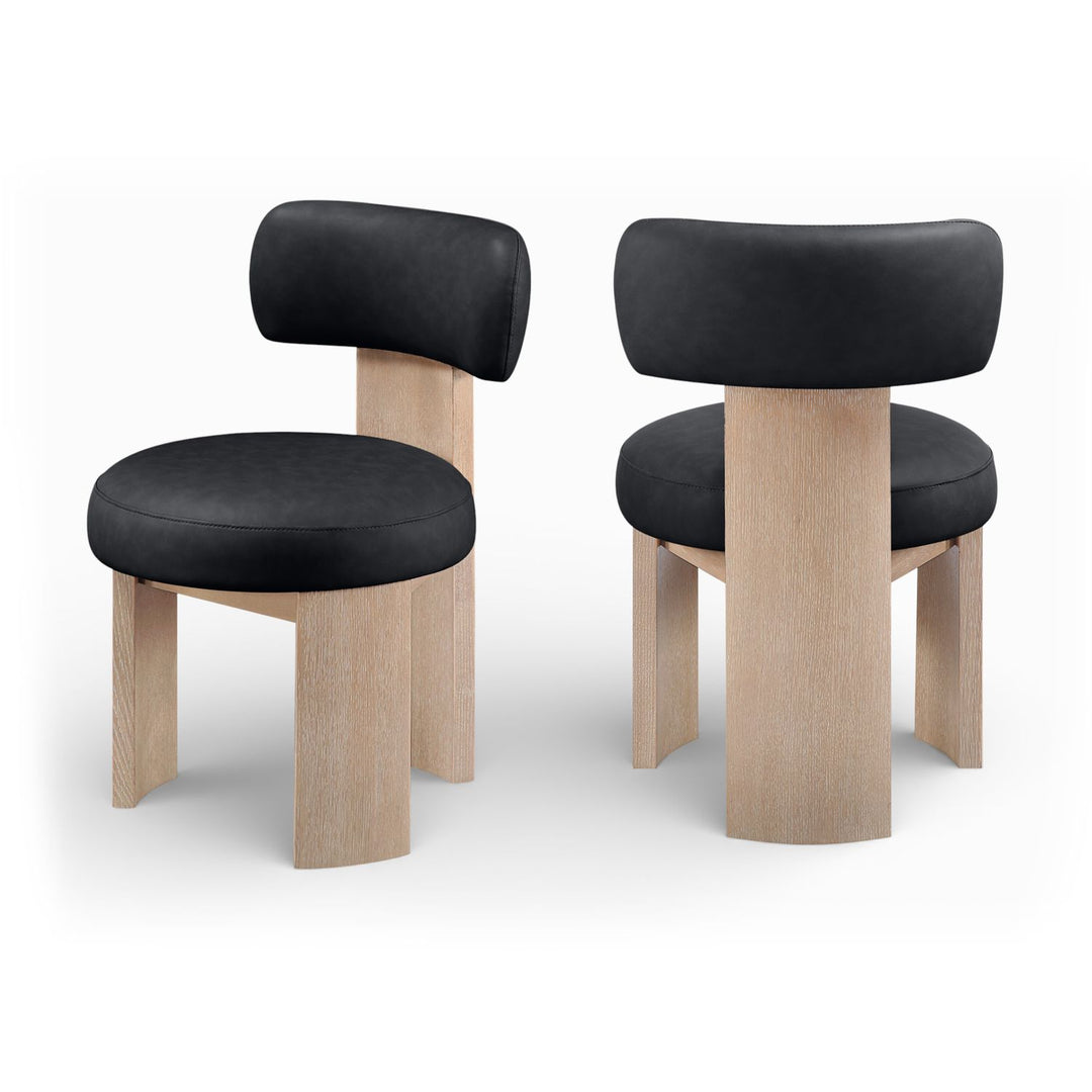 Atelier Black Vegan Leather Upholstered Dining Chair
