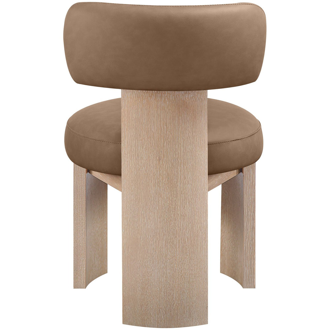 Atelier Vegan Leather Upholstered Dining Chair — Brown / Painted Natural