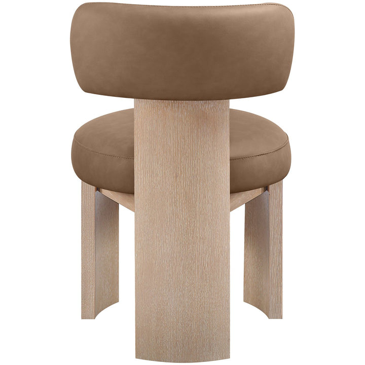 Atelier Vegan Leather Upholstered Dining Chair — Brown / Painted Natural