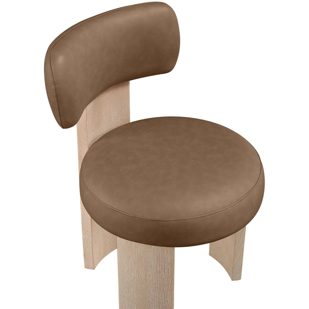 Atelier Vegan Leather Upholstered Dining Chair — Brown / Painted Natural