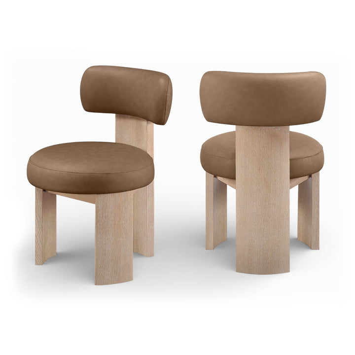 Atelier Brown Vegan Leather Upholstered Dining Chair