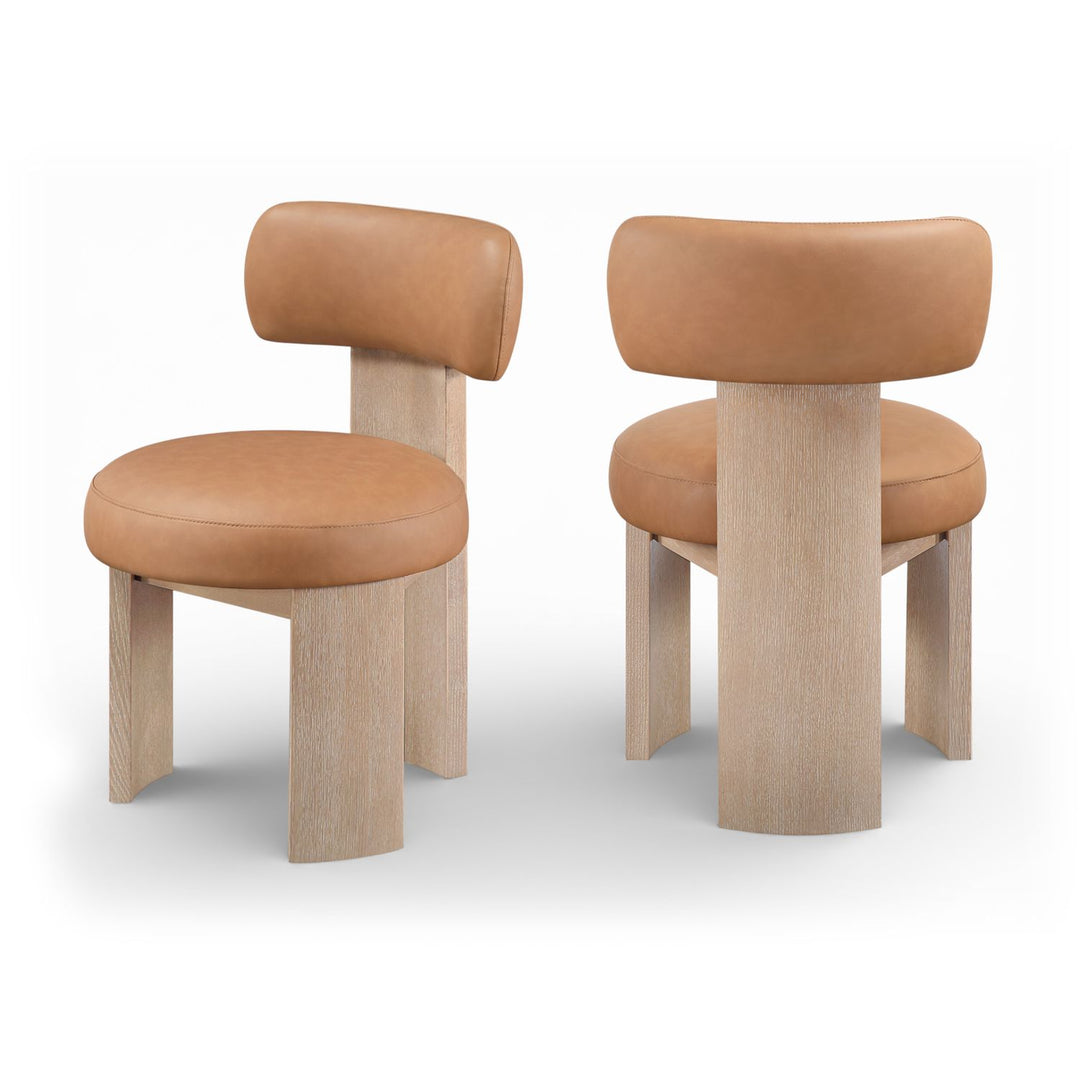 Atelier Cognac Vegan Leather Upholstered Dining Chair