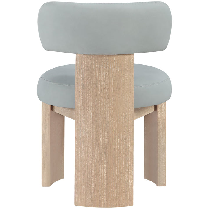 Atelier Vegan Leather Upholstered Dining Chair — LtBlu / Painted Natural