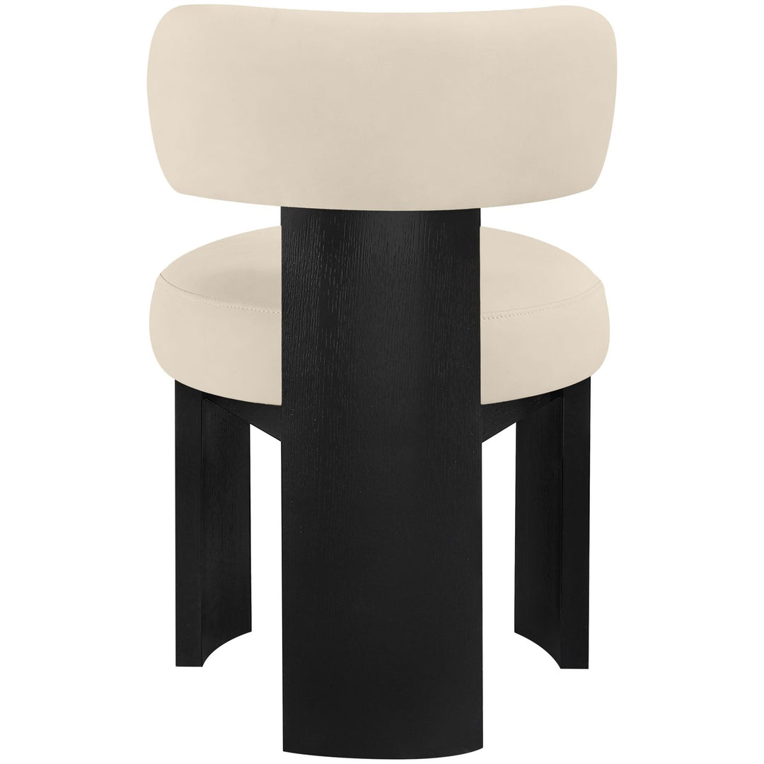 Atelier Vegan Leather Upholstered Dining Chair — Beige / Painted Black