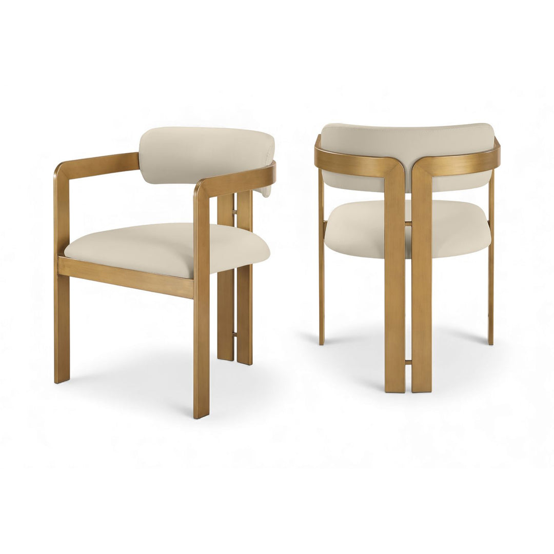 Aurum Beige Vegan Leather Upholstered Dining Chair