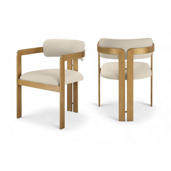 Aurum Beige Vegan Leather Upholstered Dining Chair