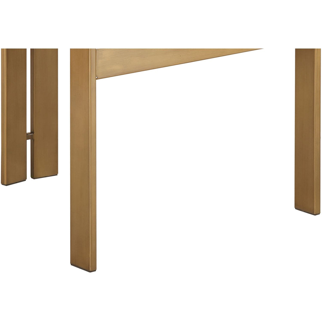 Aurum Vegan Leather Upholstered Dining Chair — Black / Brushed Brass