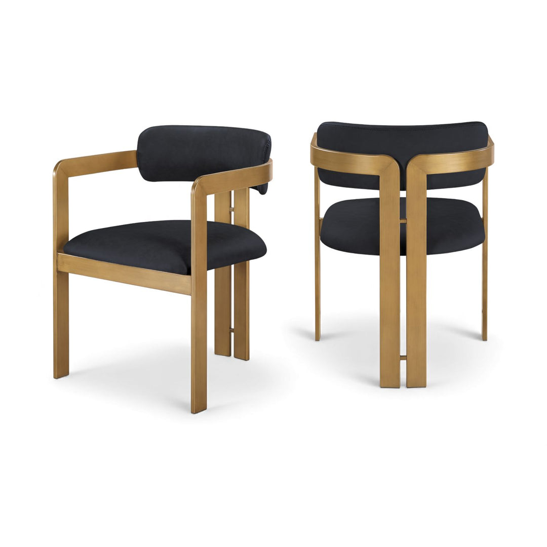 Aurum Black Vegan Leather Upholstered Dining Chair