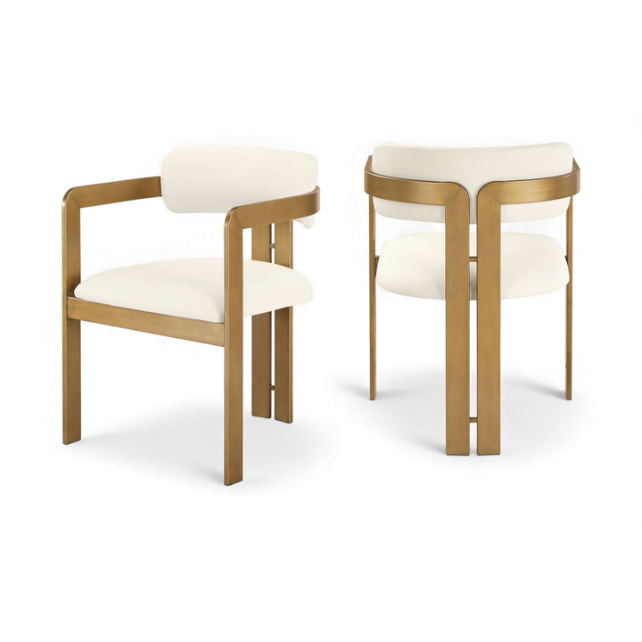 Aurum Cream Vegan Leather Upholstered Dining Chair
