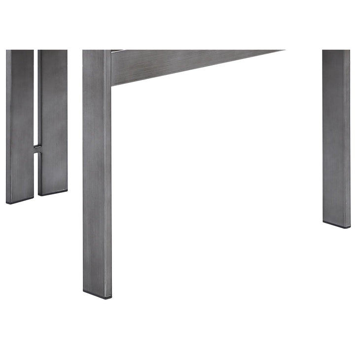 Aurum Vegan Leather Upholstered Dining Chair — Black / Brushed Silver