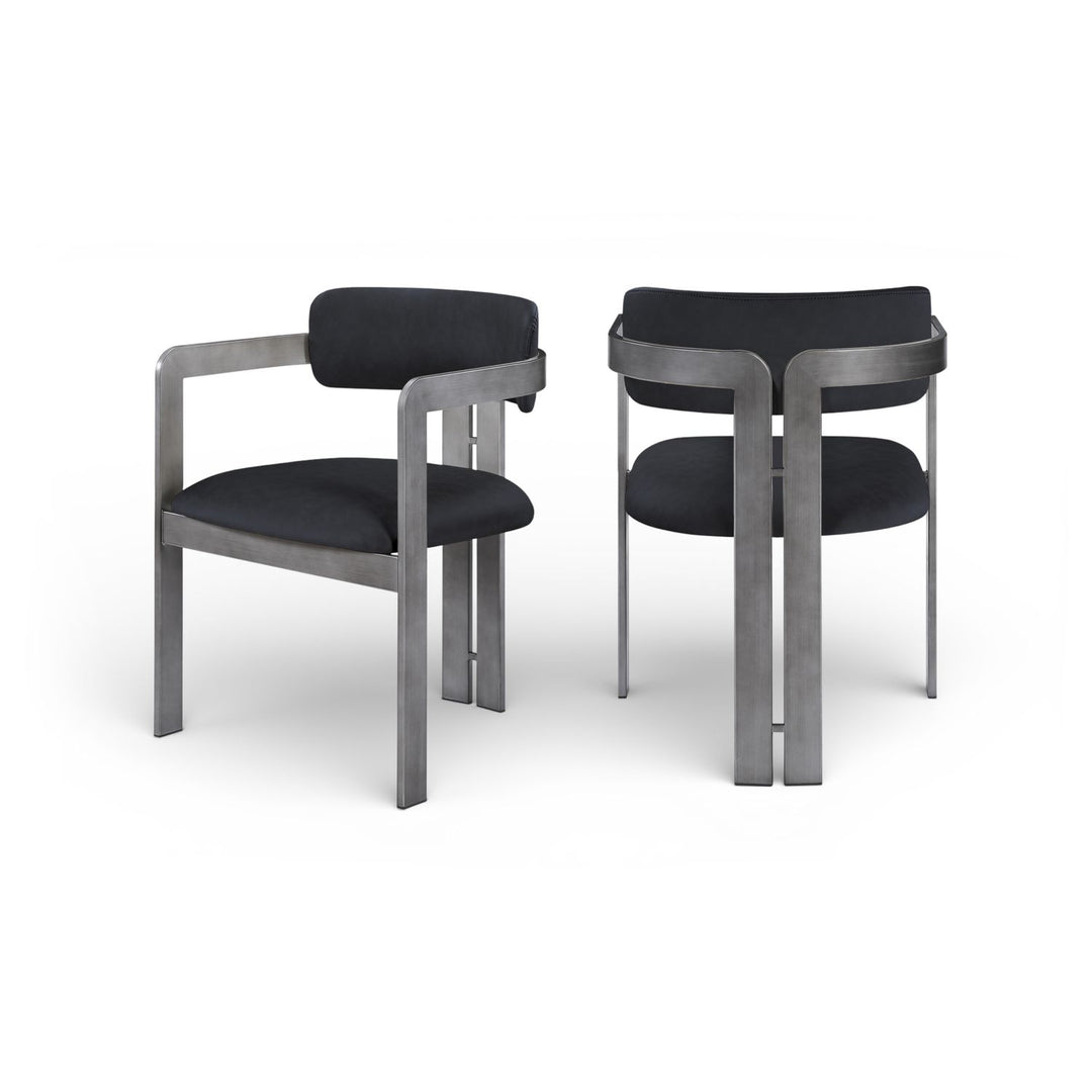 Aurum Black Vegan Leather Upholstered Dining Chair