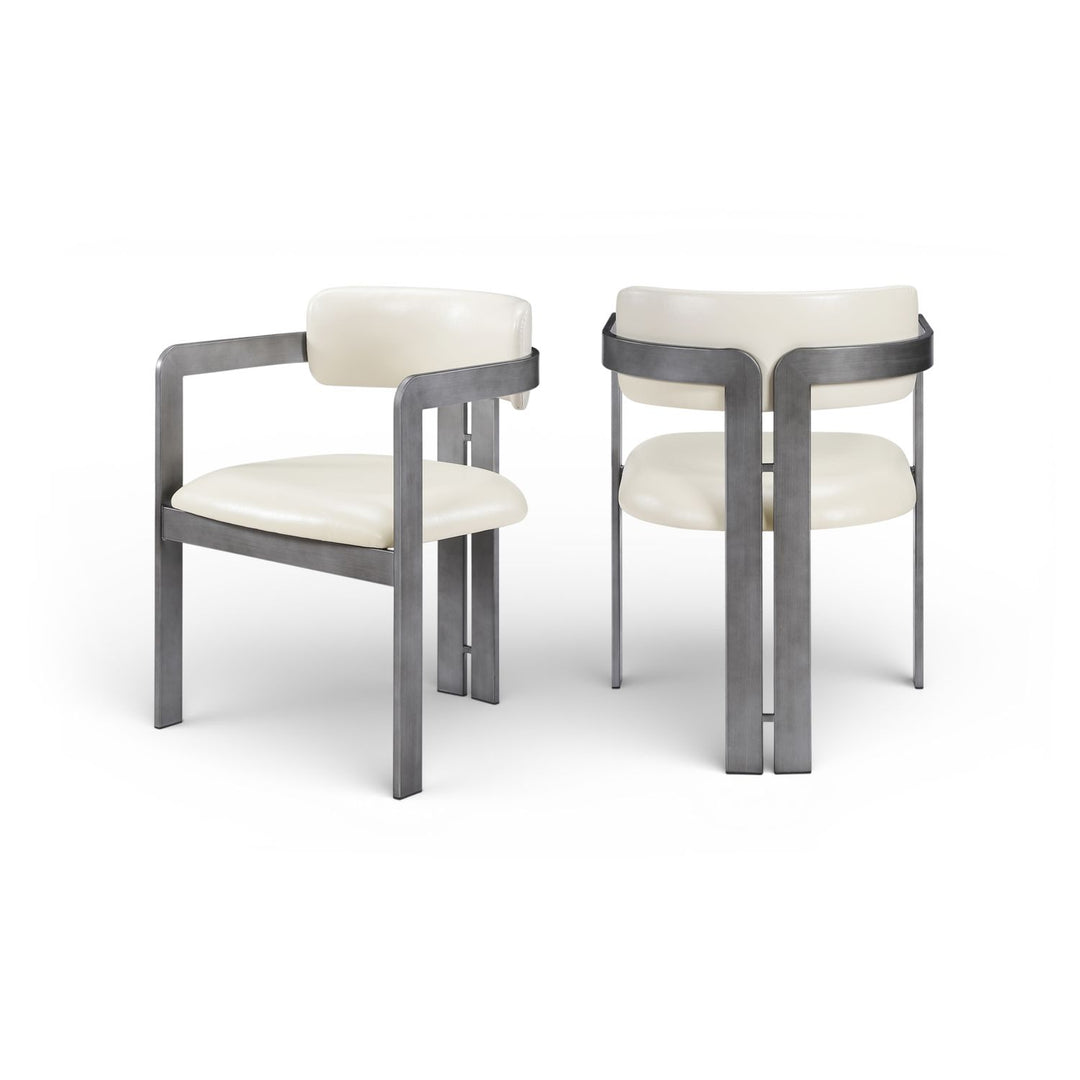 Aurum Cream Vegan Leather Upholstered Dining Chair