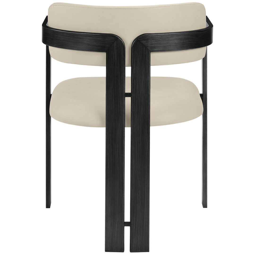 Aurum Vegan Leather Upholstered Dining Chair — Beige / Graphite Black