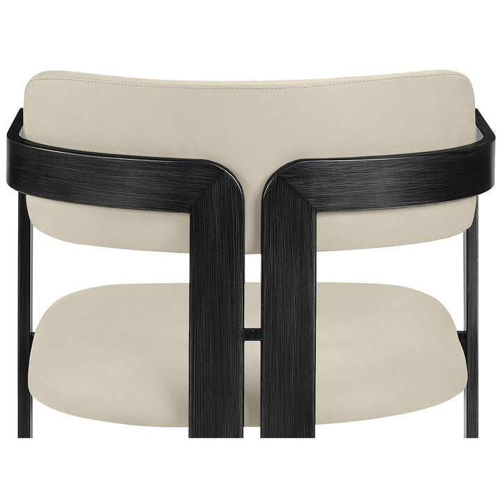 Aurum Vegan Leather Upholstered Dining Chair — Beige / Graphite Black