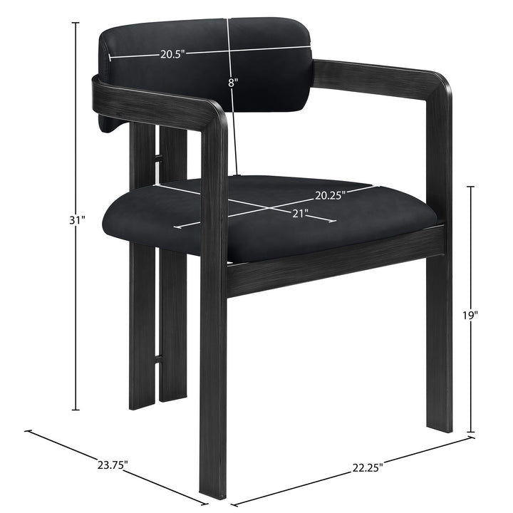 Aurum Vegan Leather Upholstered Dining Chair — Black / Graphite Black
